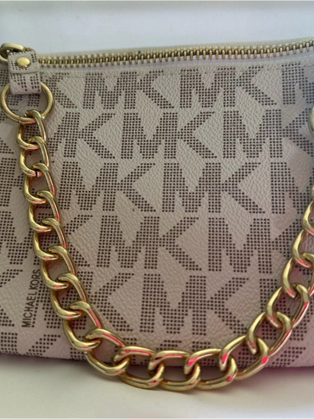 MICHAEL KORS MK Signature Belt Bag Pouch-Fanny Pack with Gold Chain